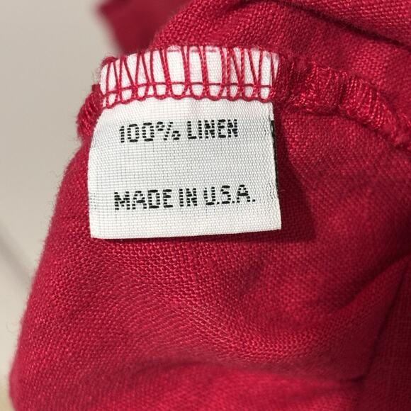 Bryn Walker Linen Marina High Low Dress Raspberry Pink Large Pockets - Picture 7 of 7